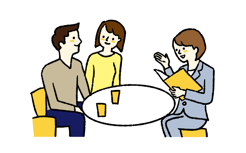 カウンセラーに相談する男女