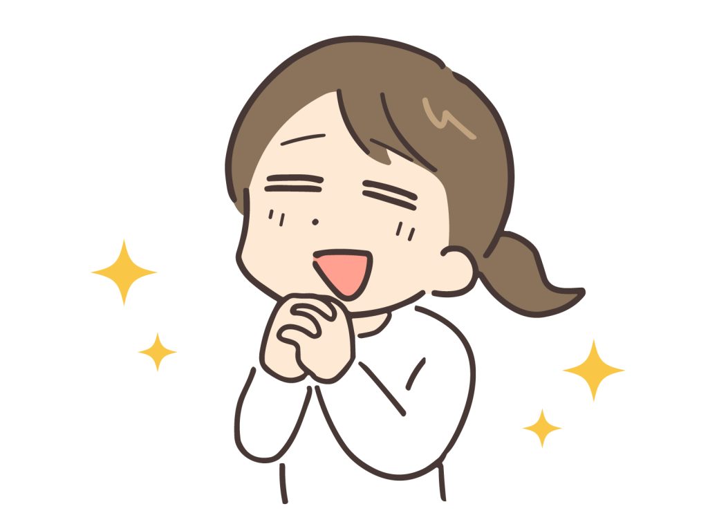 お願いをする女性イラスト