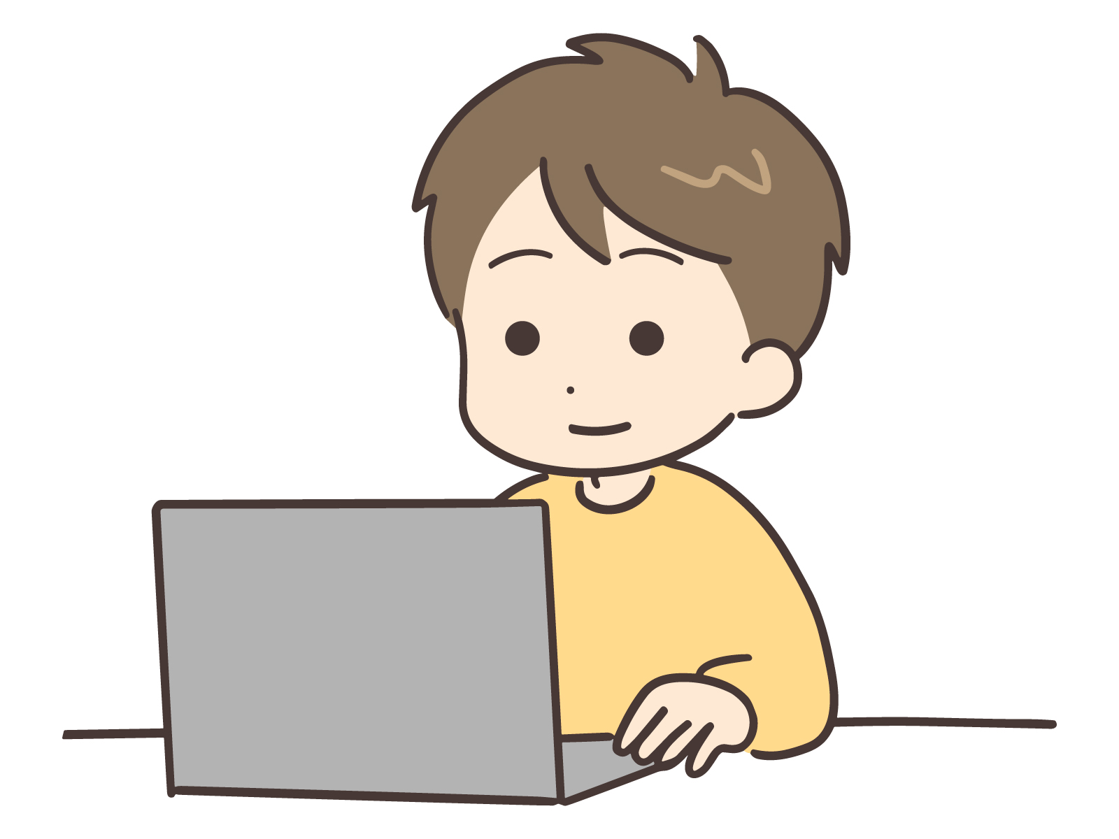 パソコンを使う男性